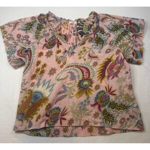 Anthropologie Dylan Top Small Floral Boho Peasant Hippie Cotton